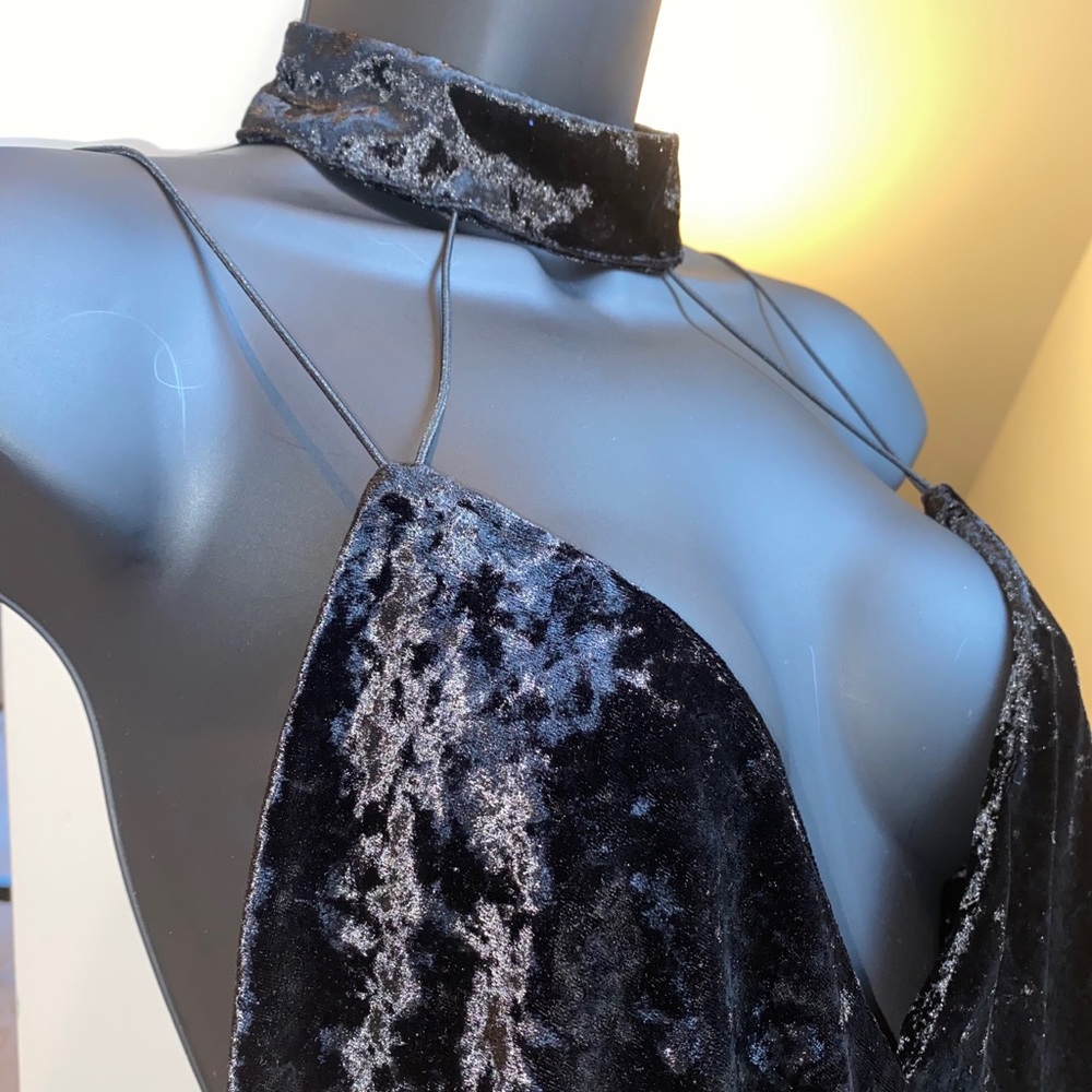 Tobi Black Velvet Dress